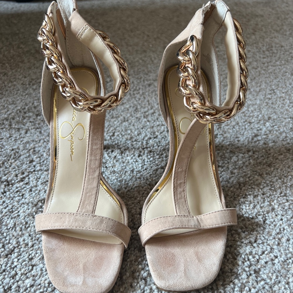 Jessica Simpson beige heels